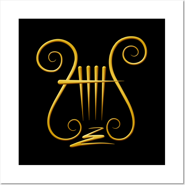 Golden Lyre Wall Art by sifis